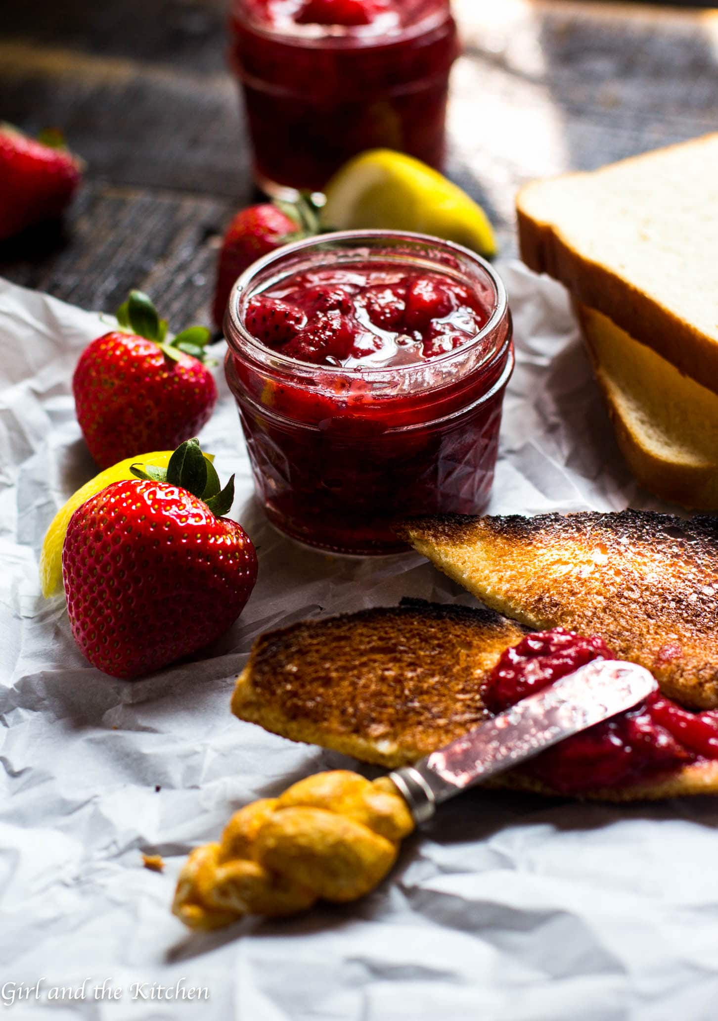 This bright and easy lemon and strawberry jam is a perfect spread for your brunch toast or pancakes.