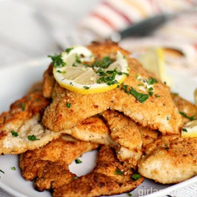 Crispy Matzo Lemon Chicken from the Girl and the Kitchen
