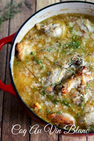 Coq au Vin Blanc from the Girl and the Kitchen