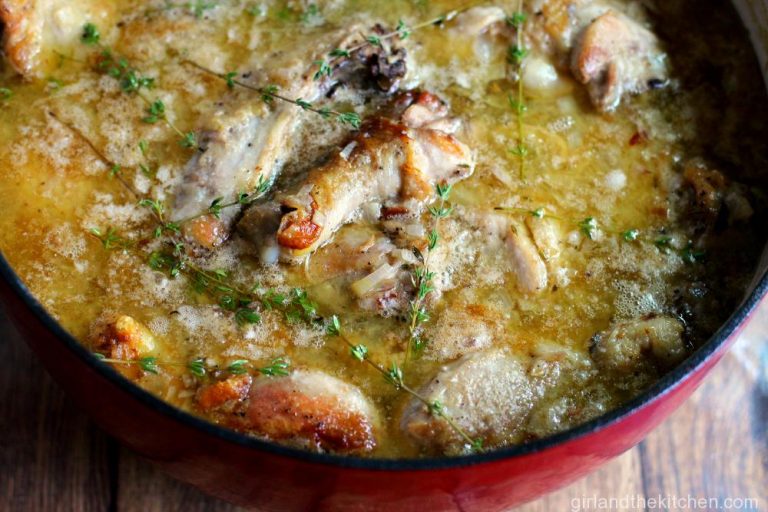 Coq Au Vin Blanc…White Wine Braised Chicken