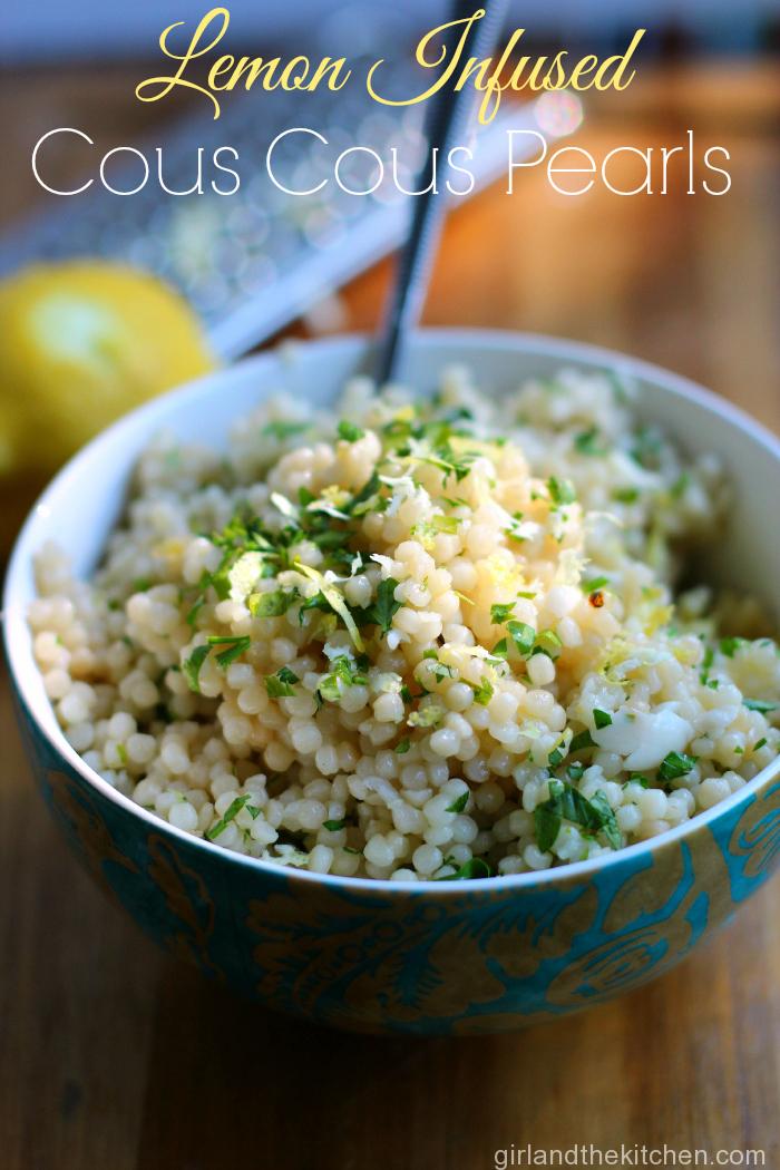 A simple Israeli couscous recipe full of bright lemony flavors and earthy Parmesan cheese.  Perfect for any side dish or as a meal on its own!