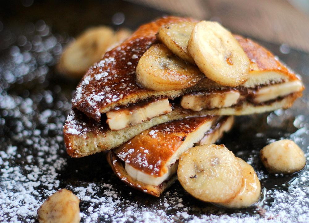 Nutella and Banana Stuffed French Toast - Girl and the Kitchen