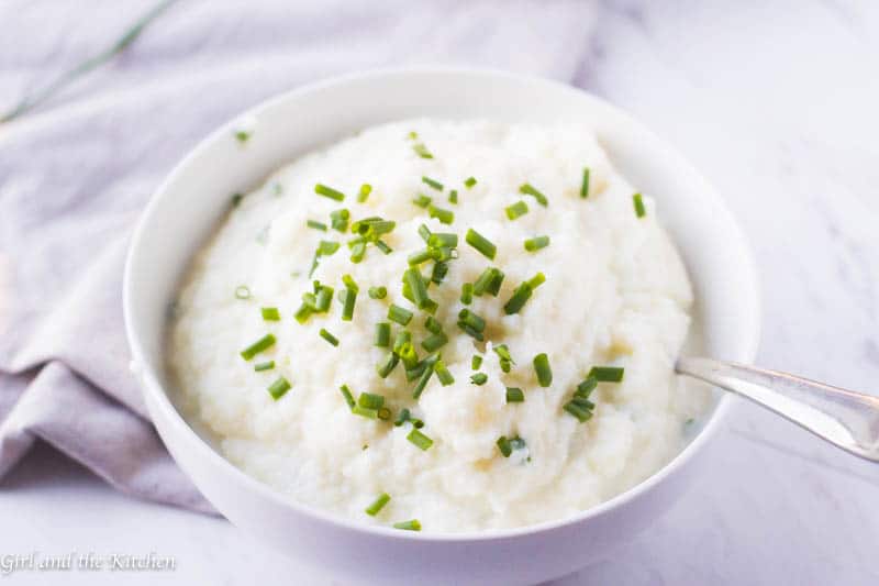 Better Than Potatoes Creamy Mashed Cauliflower - Girl and the Kitchen