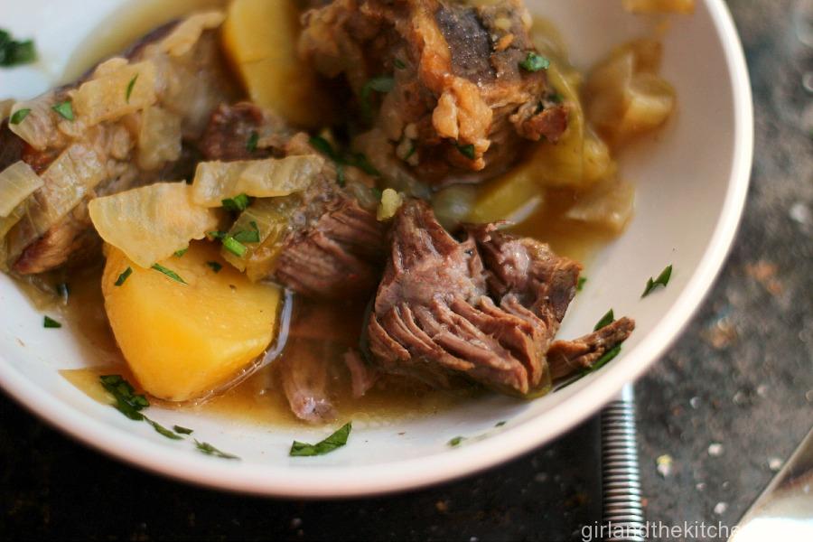Full of flavor and and short on time this pot roast is cooked in a simple and savory broth that is perfect for quick dinners and freezer meals.