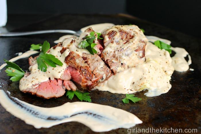 Omaha Steaks Seared Tenderloin with Peppercorn Cognac Sauce