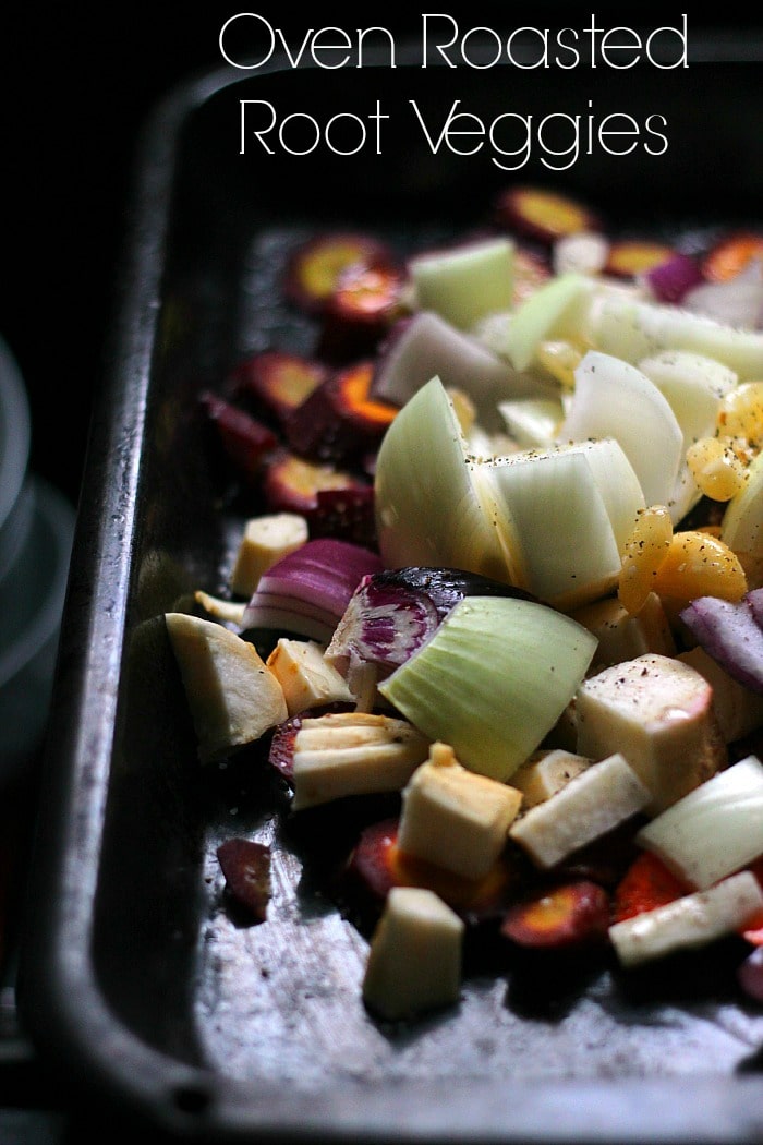 A combination of brightly colored root vegetables, roasted to perfection! Both gluten free and Paleo friendly! 