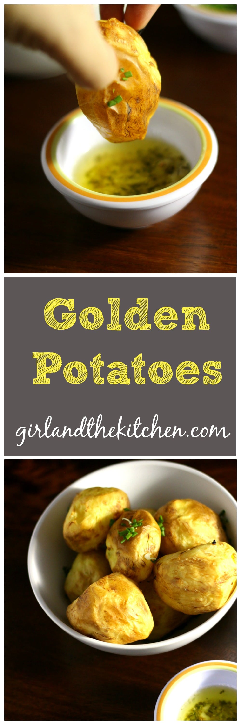 The simplest way to get gorgeously golden potatoes that are a super crunch perfect bite! Perfect as an appetizer or side dish! Serve it with the delicate garlic chive butter and this is a real crowd pleaser!