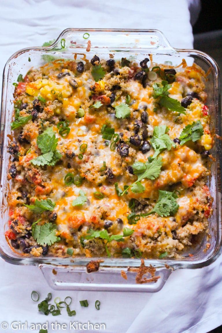 Easy & Healthy Cheesy Quinoa Bake - Girl and the Kitchen