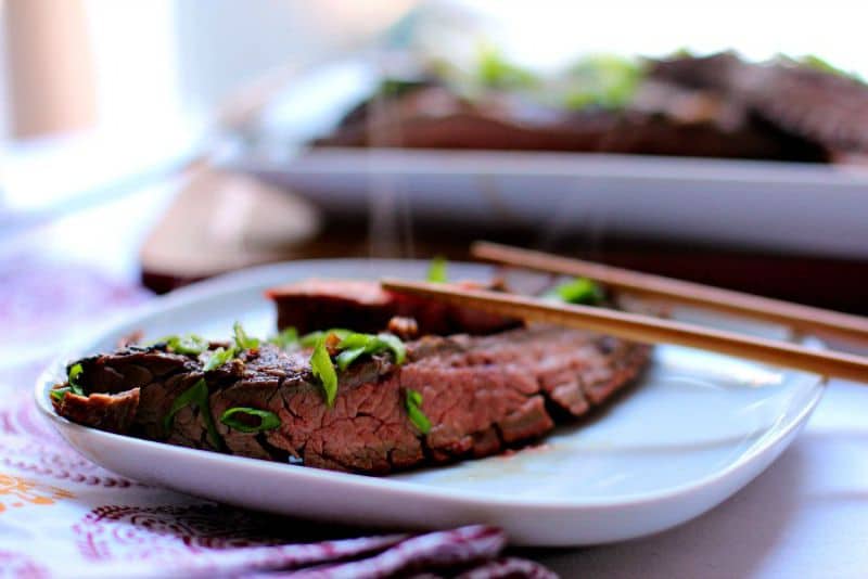 Asian marinated skirt outlet steak