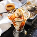 Whiskey Apple Pie No Churn Ice Cream with Whiskey Salted Caramel
