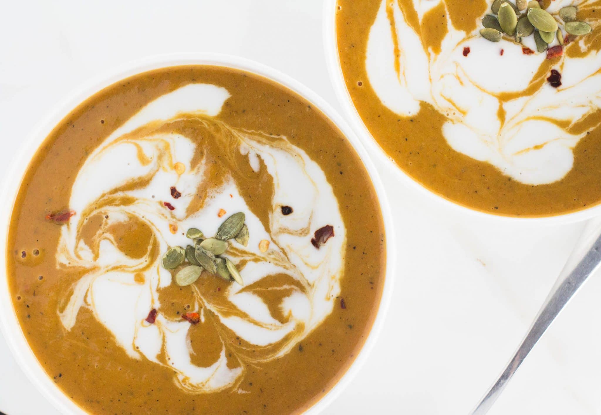 Buttenut squash is a fall favorite. Panera's butternut squash soup is deliciously decadent and full of flavor. Meet its rival! My vegan butternut squash soup is delicious and guilt free!