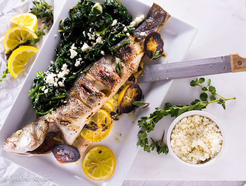 Greek Whole Roasted Branzino Girl And The Kitchen