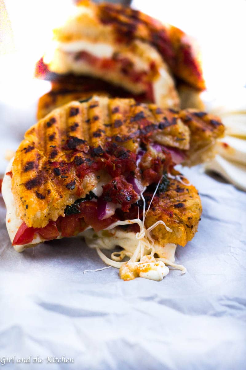 Spicy Caprese Panini - Girl and the Kitchen