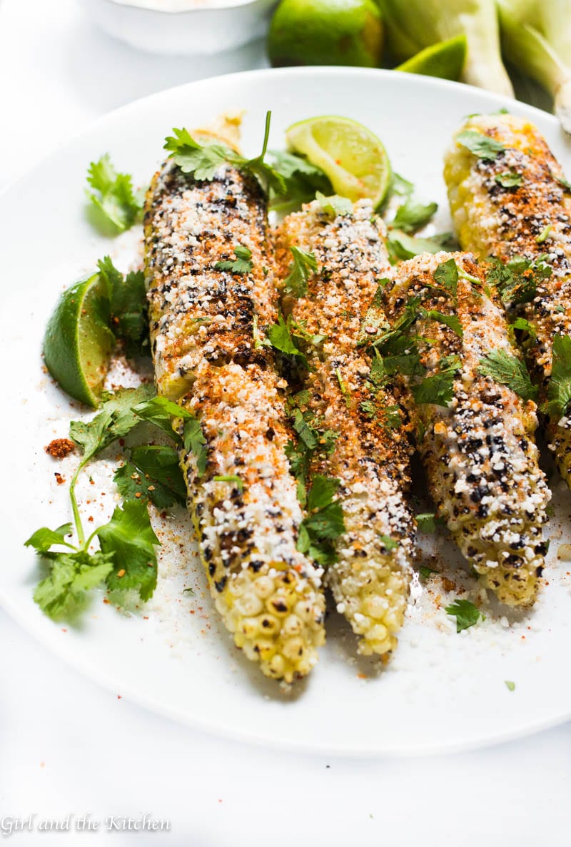 Grilled Mexican Street Corn (Elotes) - Girl and the Kitchen