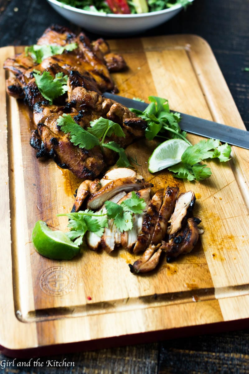 Serrano Soy Grilled Chicken Thighs - Girl and the Kitchen