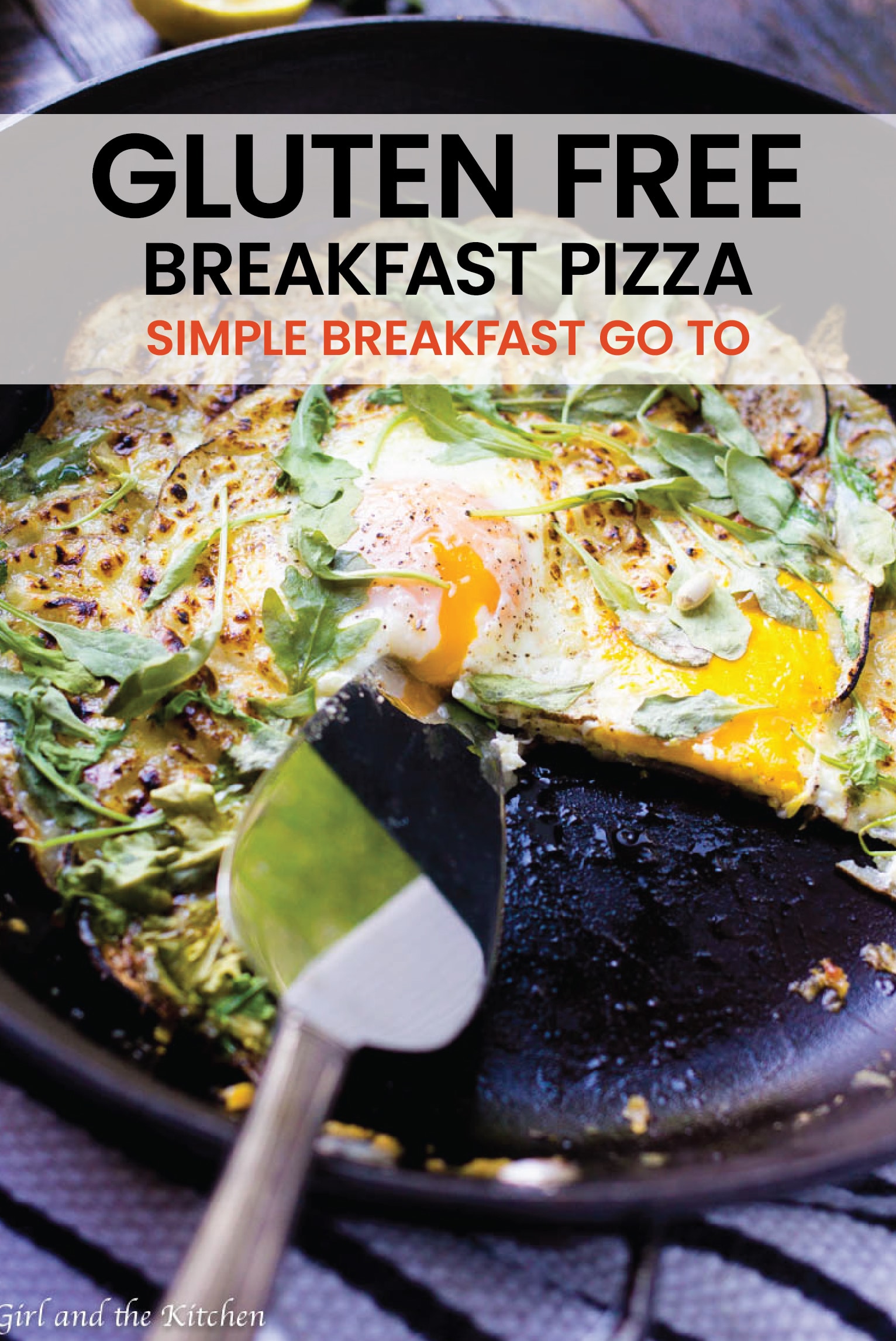 This simple 15 minute gluten free breakfast pizza boasts a super crispy potato crust, salty, melted cheeses and runny eggs.  Breakfast has never been faster or more delicious!  I've got a few simple tips for you that will make this pizza your breakfast go to! #gluten #breakfast #pizza