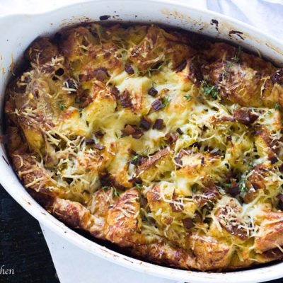 Cheesy Bacon Bread Pudding