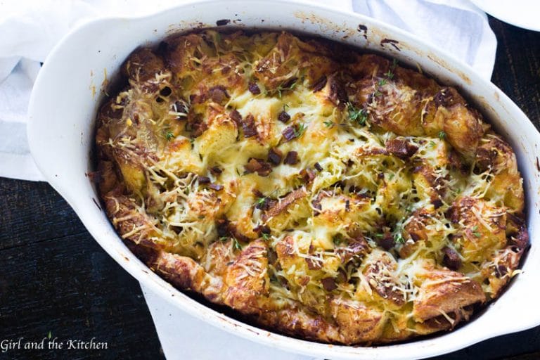 Cheesy Bacon Bread Pudding