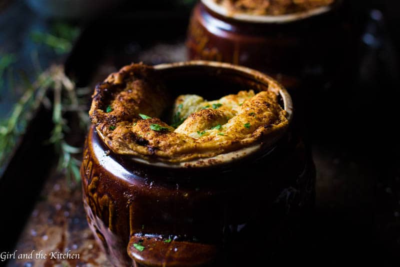 When a wild mushroom stew meets puff pastry the most incredible and scrumptious crockpot beef pot pie is born. The stew is incredibly flavorful and ridiculously simple. Cooking it in the crockpot makes this a perfect make ahead, minimal effort entree that will blow everyone at your dinner table away.