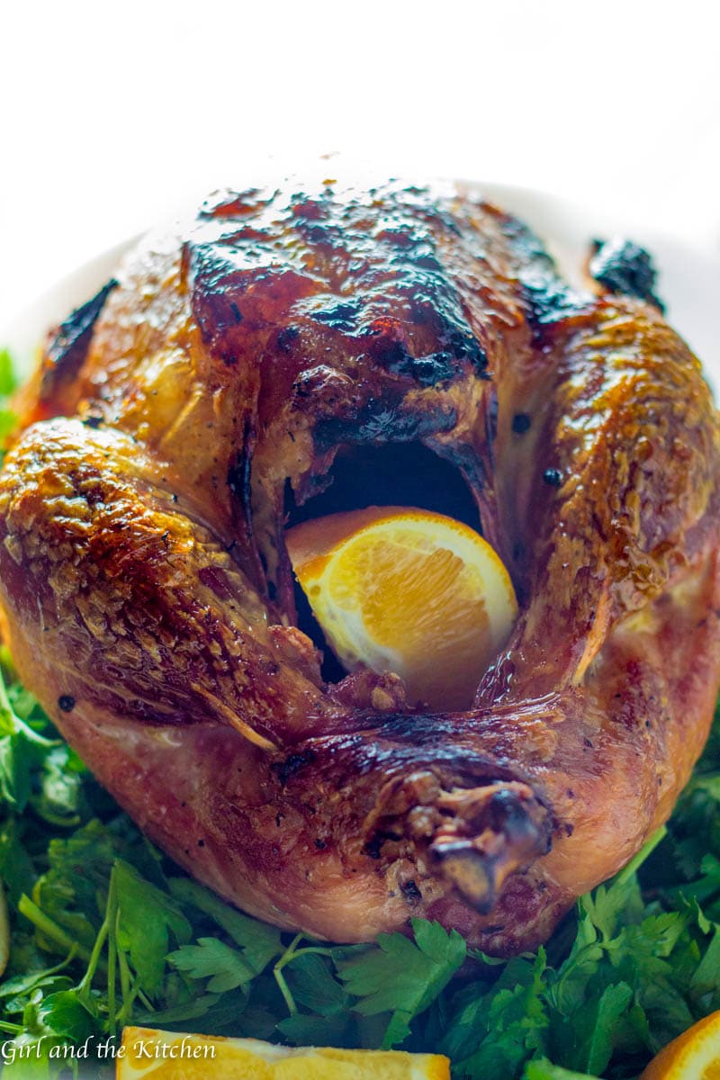 This super simple dry brined turkey is your solution to a dry turkey. It uses a technique that makes the turkey super most and delicious.! It is simple, mess free and MAKE AHEAD friendly. Plus it is a ONE PAN meal. Delicious potatoes cook in the same pan as the turkey with all the luscious garlic and pan drippings making for the most delicious and crispy potatoes EVER! 