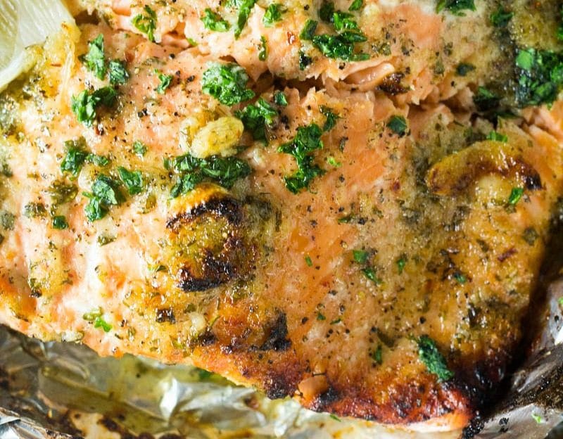 Spicy Honey Garlic Salmon In Foil