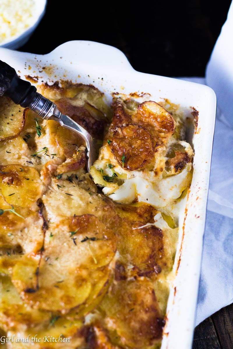 Potatoes with Parmesan & Garlic - Girl and the Kitchen