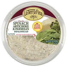This incredible crock pot spinach and artichoke dip features 2 different dip in one crockpot with zero mess. With the aid of my simple trick you can turn one crockpot into 2 and make 2 completely different dips! I made things super simple by using La Terra Fina Artichoke Dips and had a buffalo chicken dip and a garlic spinach artichoke dip done in 90 minutes without dirtying up any dishes.