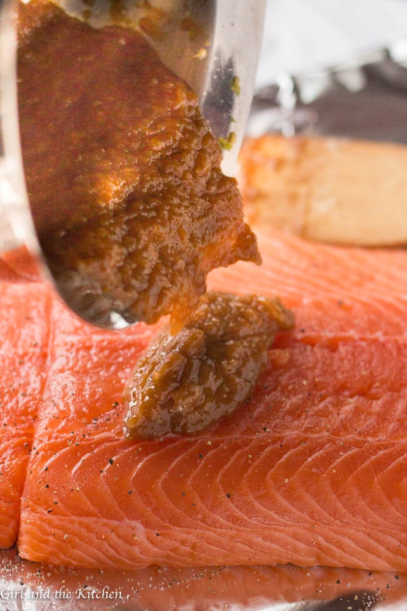 Whole Roasted Salmon In Foil With Sweet Chili Garlic Glaze