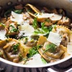 My super simple and wholesome chicken marsala has always been an incredibly dinner! But with the addition of Buitoni Agnolotti filled with fragrant mushrooms and creamy cheese it takes this incredibly fast and simple dinner to a whole other level! This is the perfect meal for a crazy weeknight or a last minute dinner party on a weekend!