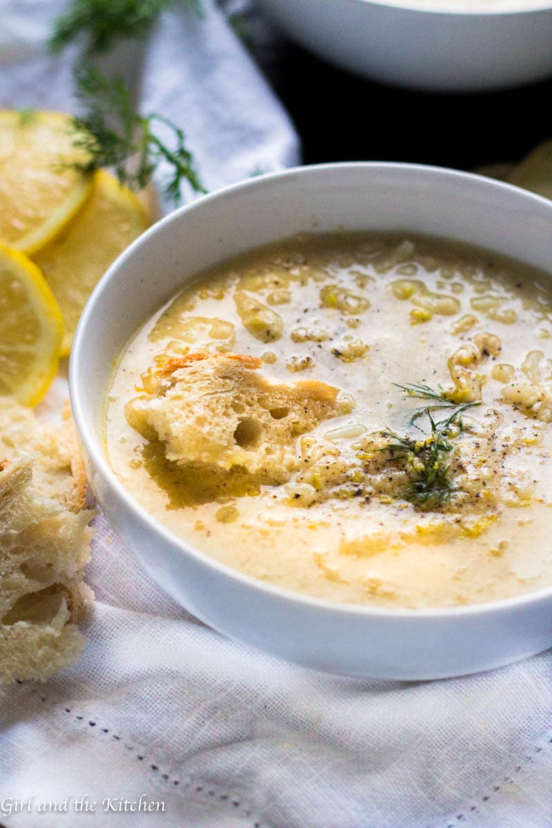 Avgolemono Soup...Greek Chicken Soup with Lemon - Girl and the Kitchen