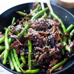 Honey Soy Glazed Green Beans with Shitake