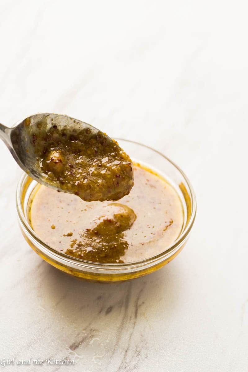 This Restaurant Style Honey Mustard Dressing is the ultimate go to for any salad, dip or marinade! Comprise of only 6 ingredients and all made in one bowl (or jar) it is perfectly tangy, sweet and loaded with that can't stop eating it flavor, this dressing will be your one stop shop to use on any salad, chicken or vegetable!