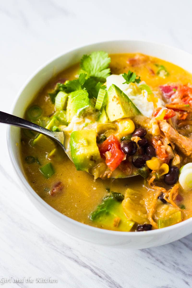 20 Minute Creamy Enchilada Soup - Girl and the Kitchen