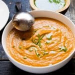Creamy Roasted Tomato Soup with Chive Oil