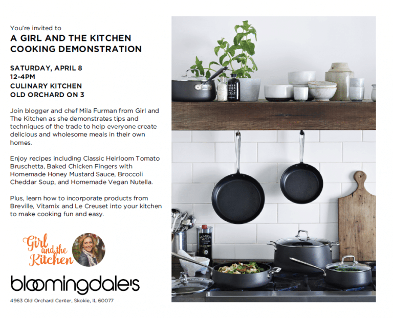 invitation to private even at Bloomingdale's with a picture of a kitchen