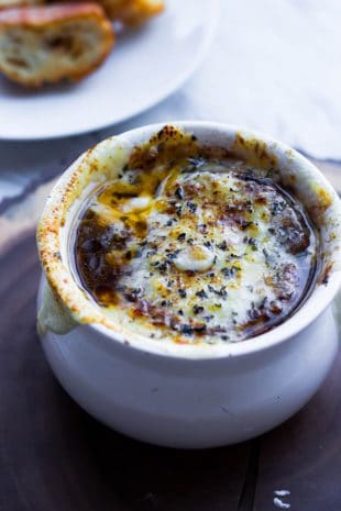 cheesy french onion soup crock