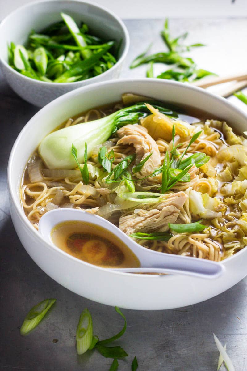 Instant Pot Chinese Chicken Noodle Soup - Girl and the Kitchen