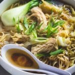 Chicken noodle soup with baby bok choy - Girl and the Kitchen