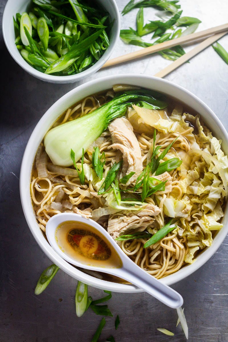 Instant Pot Chinese Chicken Noodle Soup - Girl and the Kitchen