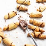 Nutella Rugelach with a fork of nutella