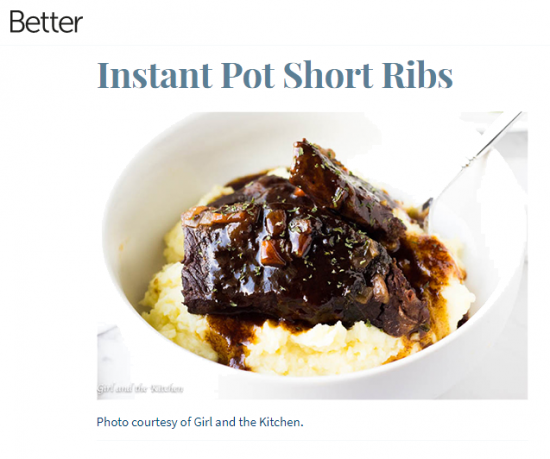 Screen Shot of Better post and image of short ribs in a bowl