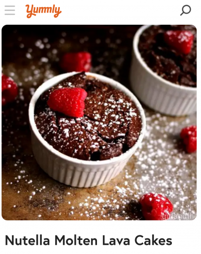 yummly nutella lava cakes